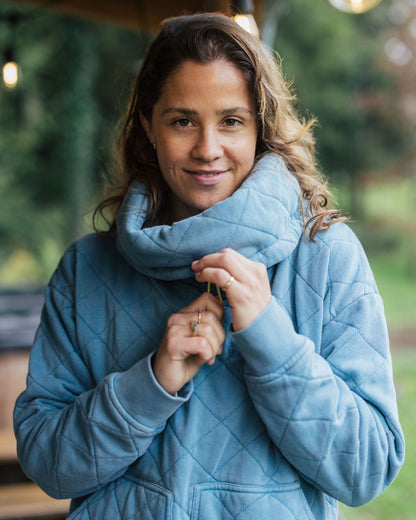 Clementine Quilted High Neck - Bluejay - Lifestyle