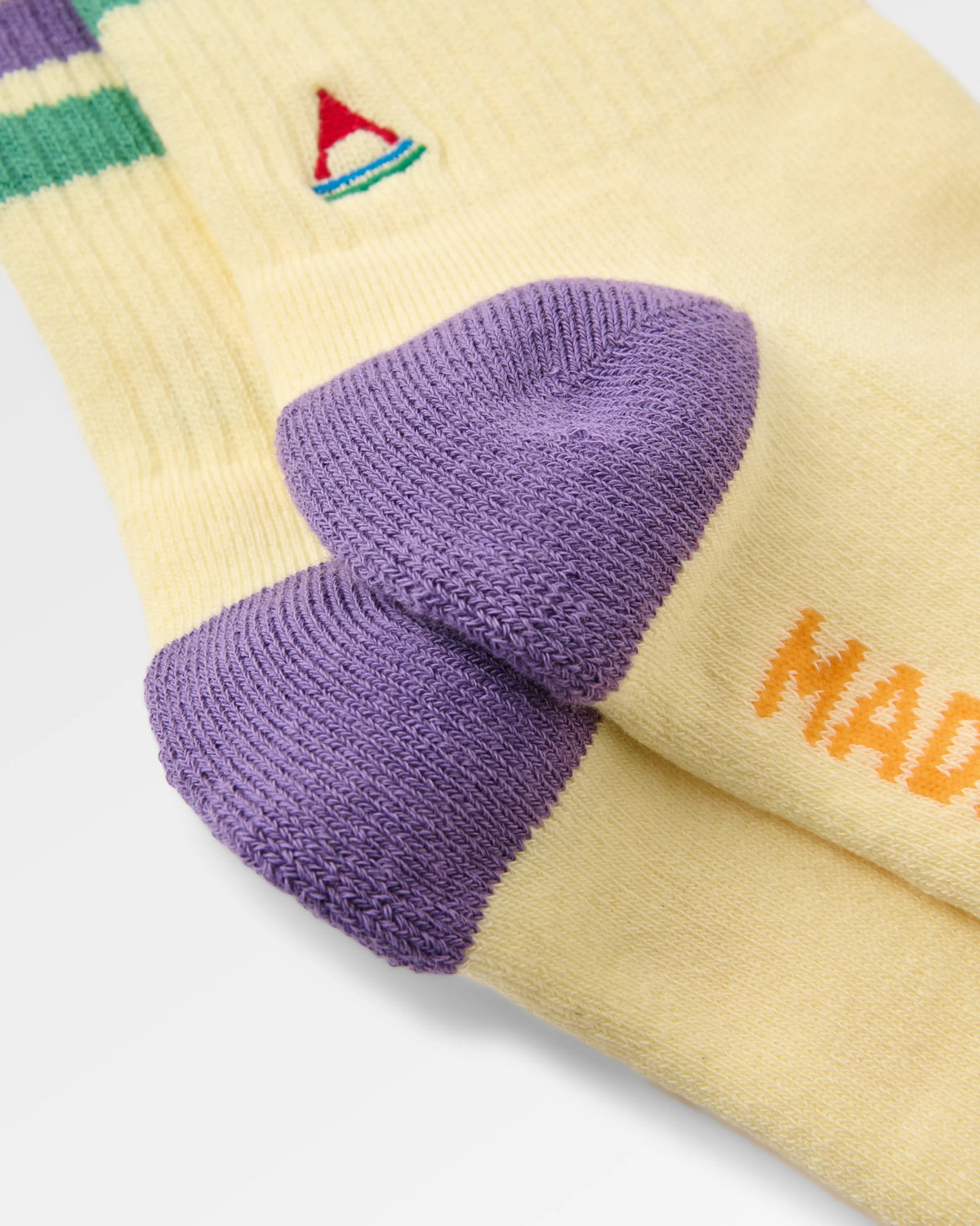 Classic Midweight Crew Socks - Pale Yellow - Flatlay
