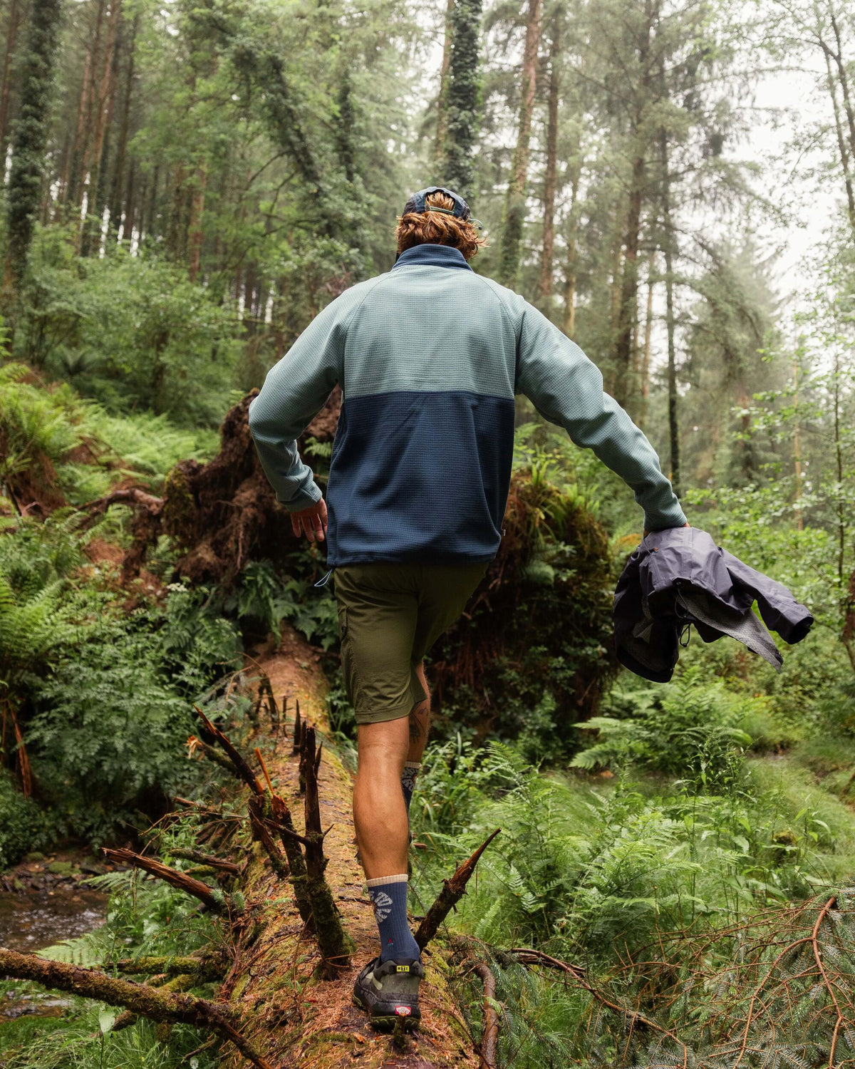 Overlook Grid Polar Fleece - Arctic/Dark Denim - Lifestyle