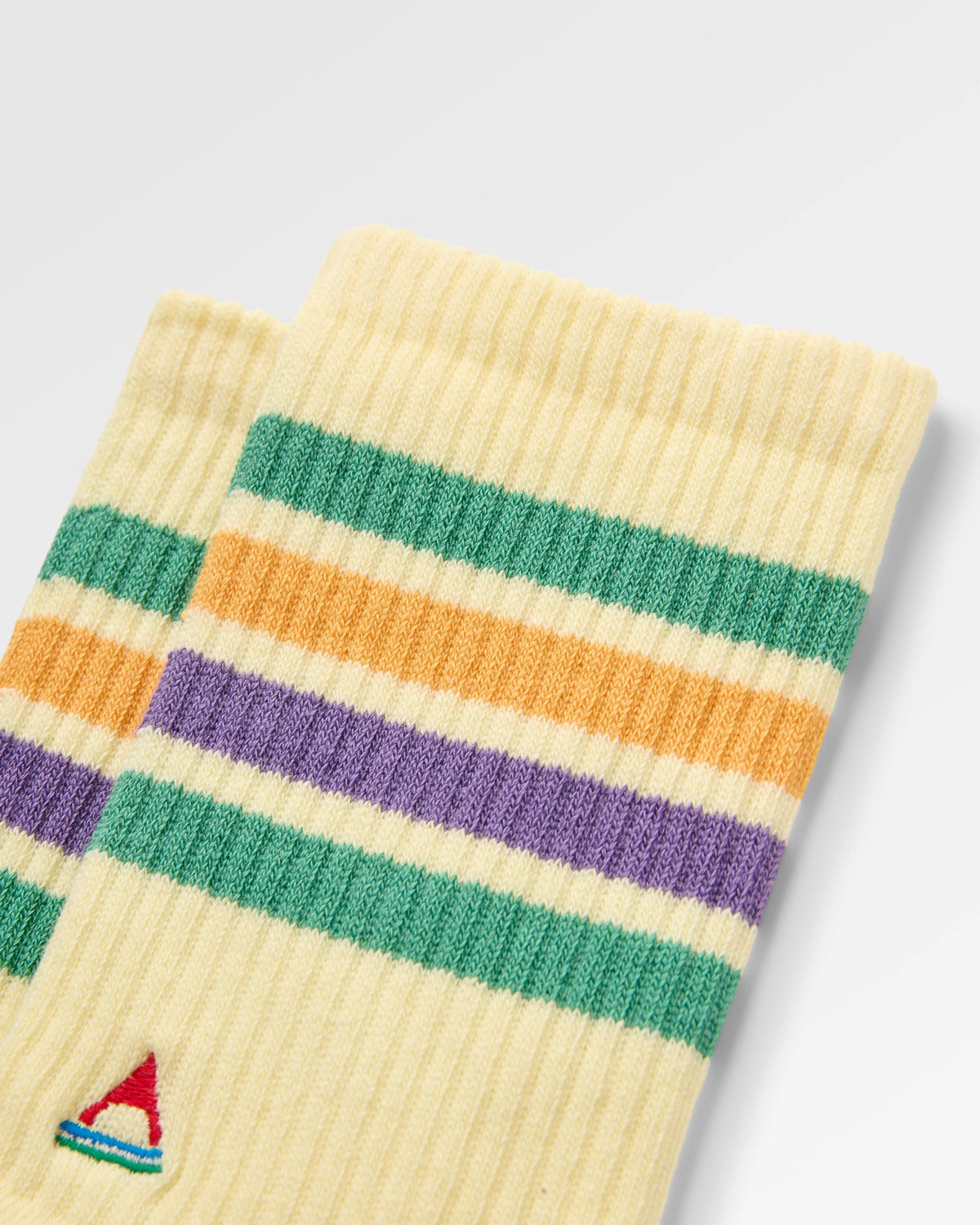 Classic Midweight Crew Socks - Pale Yellow - Flatlay