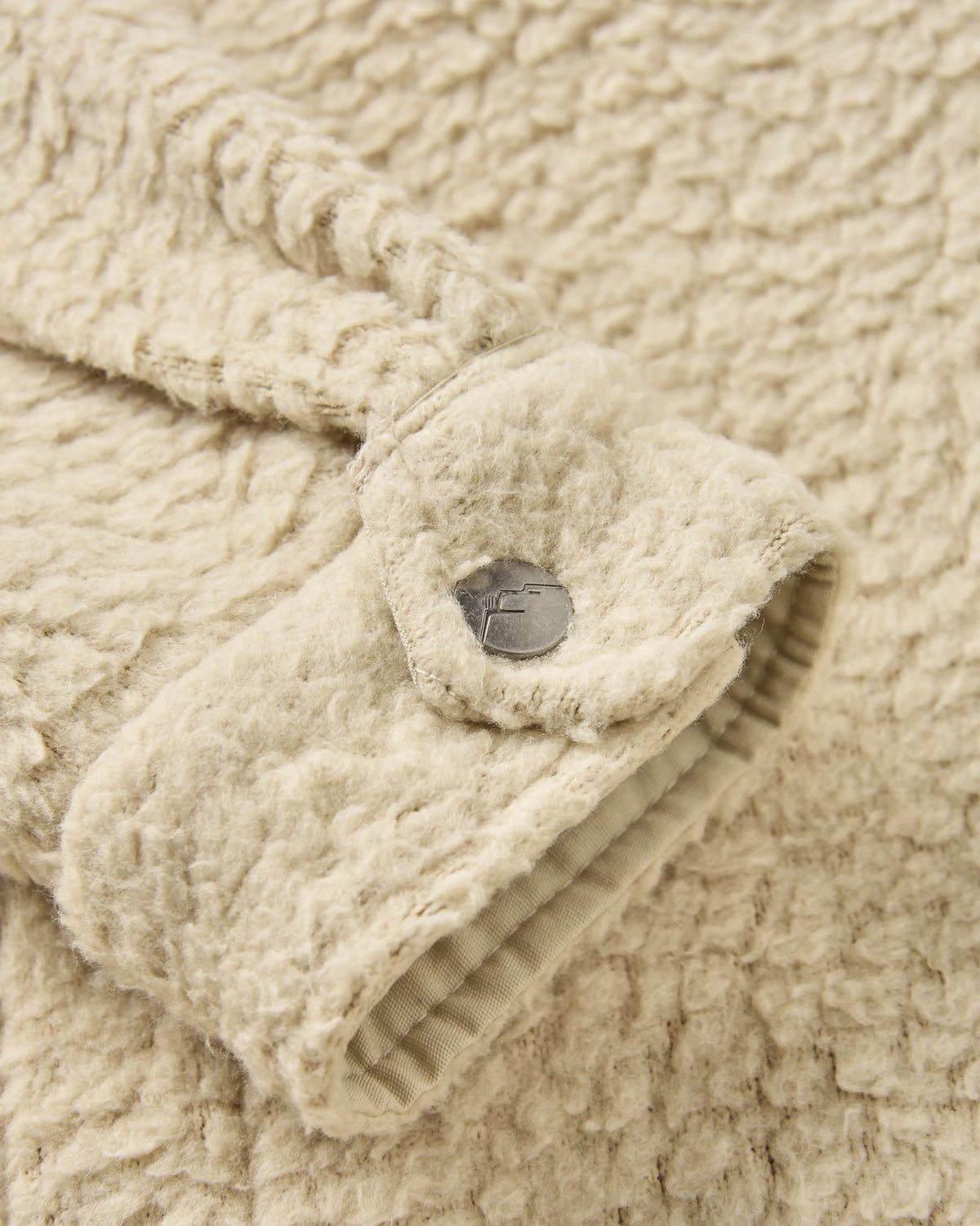 Rappel Sherpa Oversized Shirt - Oatmeal - Flatlay