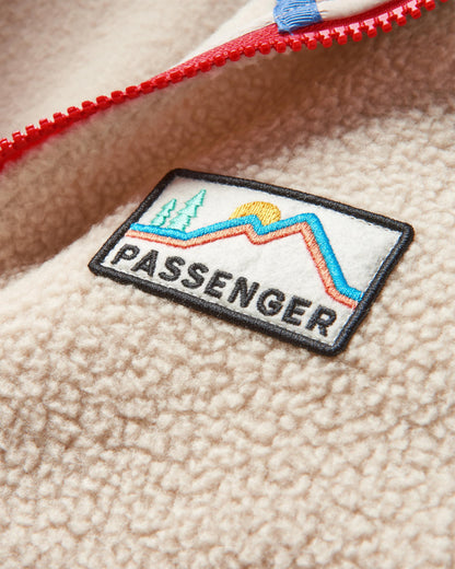 Maine 1/2 Zip Sherpa Fleece - Shell Pink - Flatlay