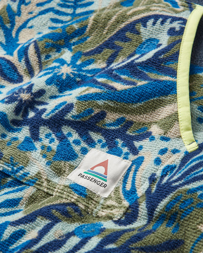 Tulum Towel Poncho - Charcoal/Abstract Seaweed - Flatlay