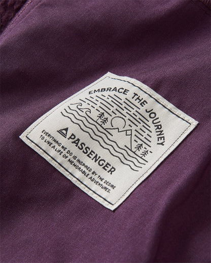 Rappel Sherpa Oversized Shirt - Deep Plum - Flatlay