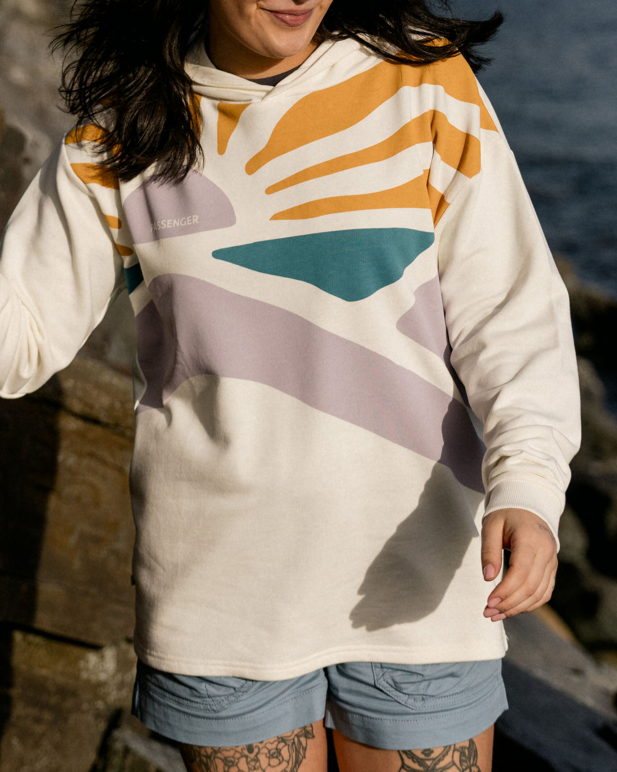 Sunsets Cotton Hoodie - Marshmallow - Lifestyle