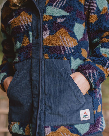 Clover Sherpa Fleece - Deep Blue Camo Pattern - Lifestyle