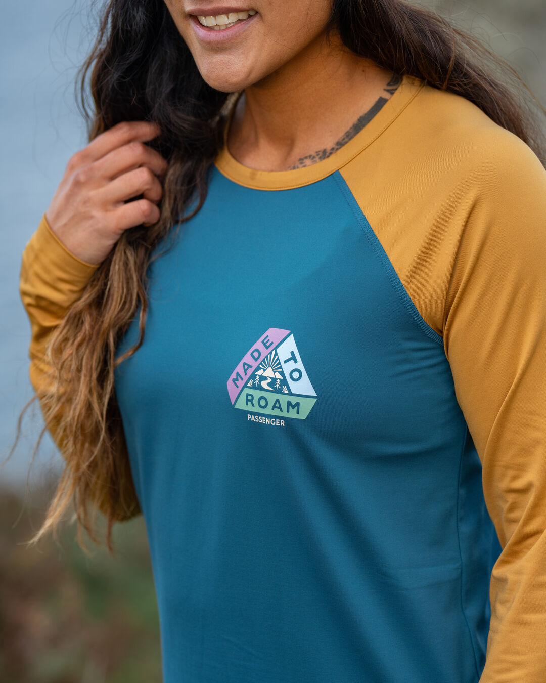River Active LS T-Shirt - Dusty Ochre/ Corsair Blue - Lifestyle