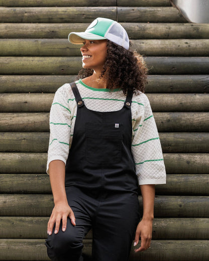 Migrate Knitted Jumper - Green spruce stripe - Lifestyle
