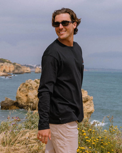 Vita Cotton Relaxed Fit LS T-Shirt - Black - Lifestyle
