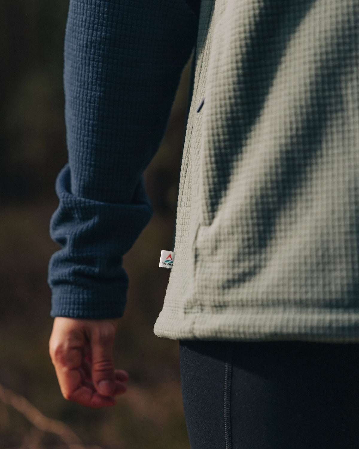 Off Trail Grid Polar Fleece - Pistachio/Dark Denim - Lifestyle