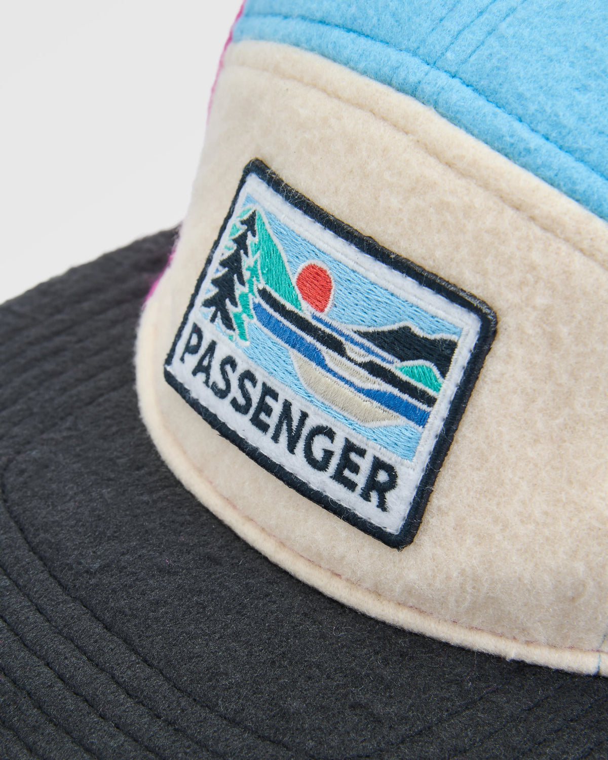 Pine Polar Fleece 5 Panel Cap - Maroon - Flatlay