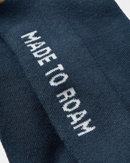 Classic Midweight Crew Socks - Rich Navy - Flatlay