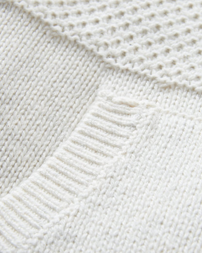 Cove Cotton Knitted Hoodie - Off White - Flatlay