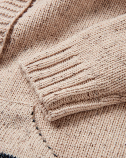 Snoozle Knitted Hooded Cardigan - Oatmeal - Flatlay