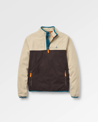 Set Off Polar 1/4 Zip Fleece - Oatmeal/Espresso - Flatlay