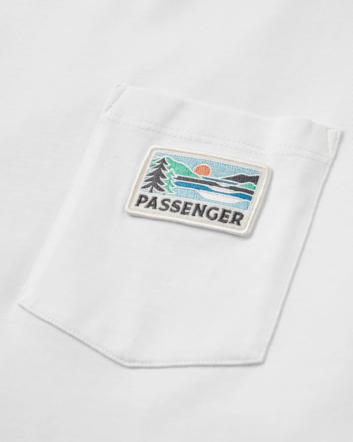 Roamer Patch Relaxed Fit T-Shirt - White - Flatlay