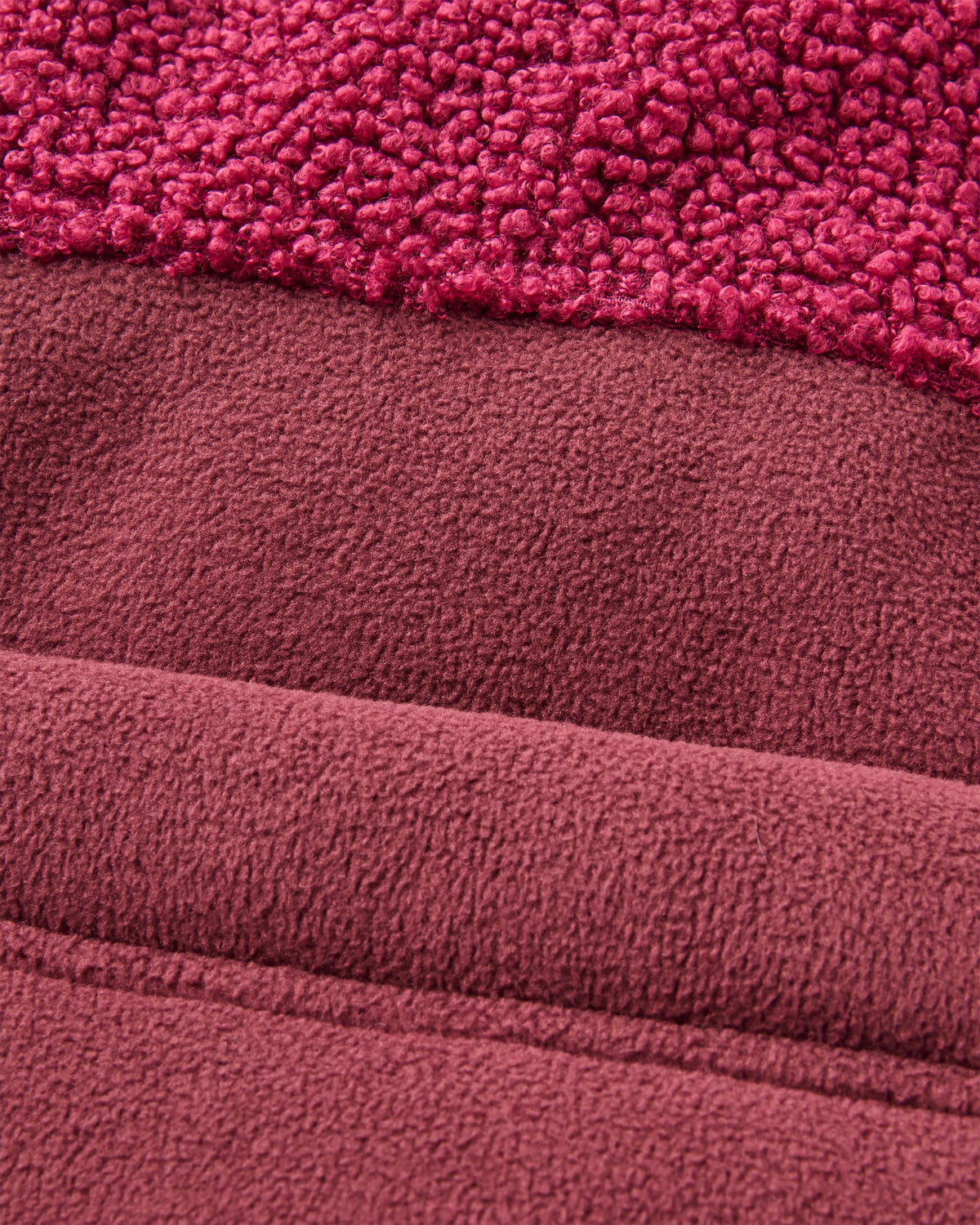 Oak Teddy Long Line Fleece - Fig/Wild Berry  - Flatlay