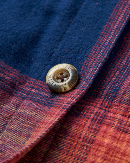 Stella LS Shirt - Rich Navy/ Red Ochre Check - Flatlay