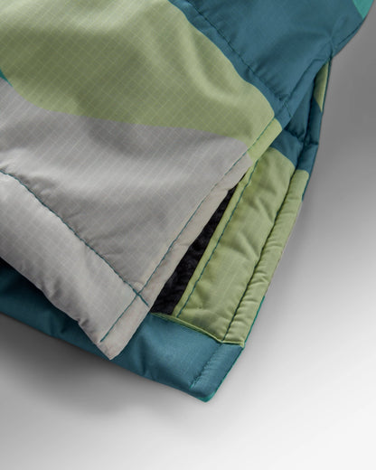 Waves Sherpa Lined Changing Robe - Vista Patchwork Aqua - Flatlay