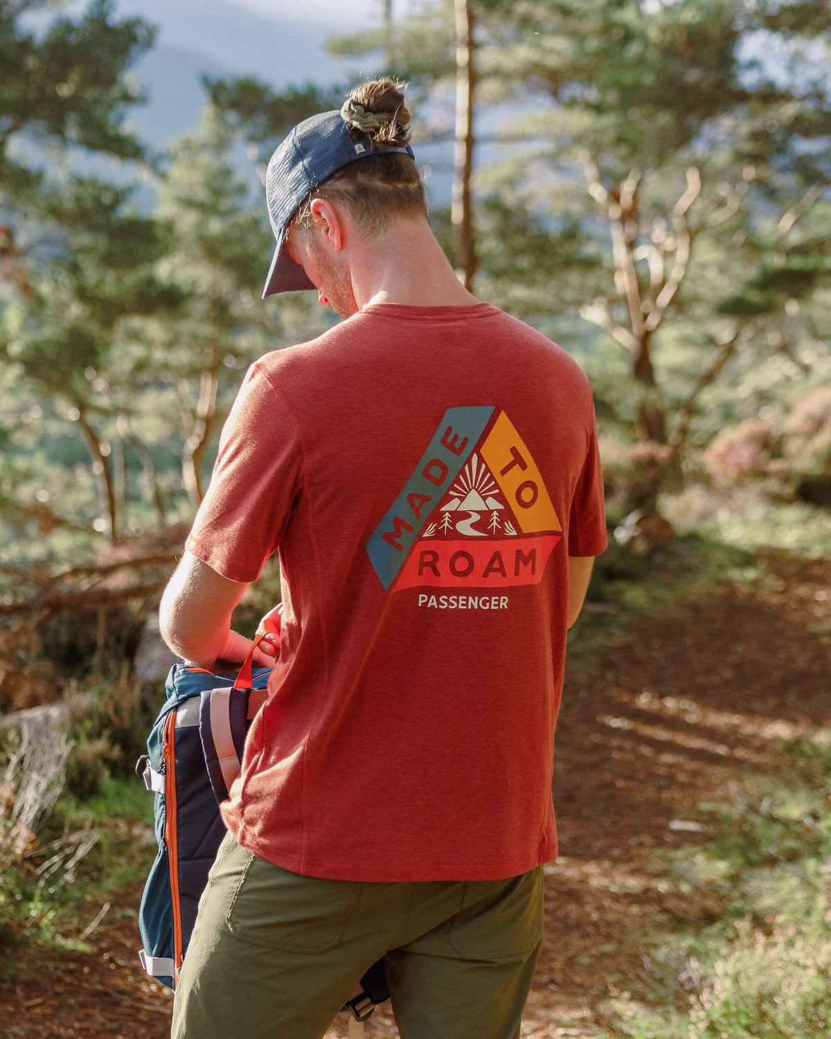 Kirkwood Textured Active T-Shirt - Red Ochre - Lifestyle