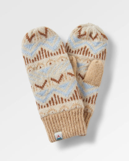Nettle Fleece Lined Mittens - Birch - Flatlay