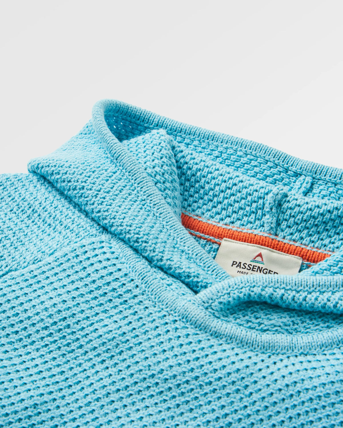 Cove Cotton Knitted Hoodie - Retro Blue  - Flatlay