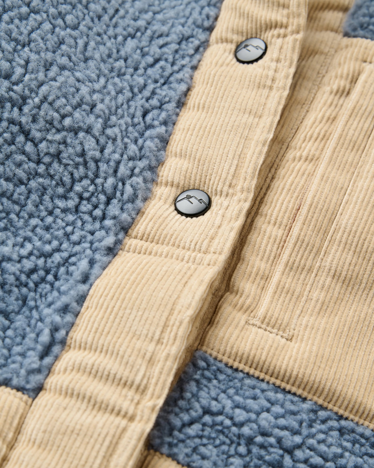 Clover Sherpa Hooded Fleece - Stormy Blue  - Flatlay