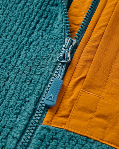 Venturescape Men's Fleece - Retro Orange/Tidal Blue - Flatlay