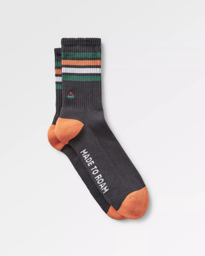 Classic Midweight Crew Socks - Charcoal - Flatlay