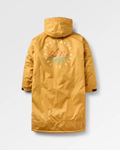 Escapism Sherpa Lined Changing Robe - Spruce Yellow - Flatlay