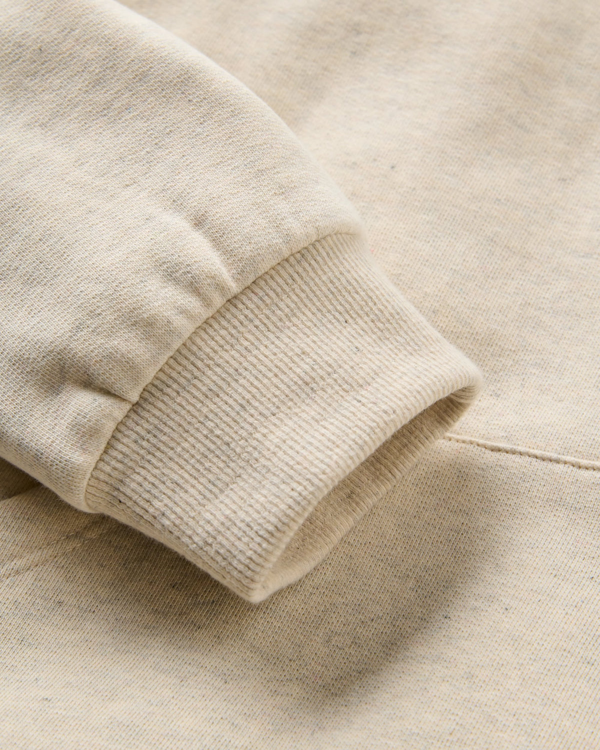 Patch Cotton Hoodie - Milky Marl - Flatlay