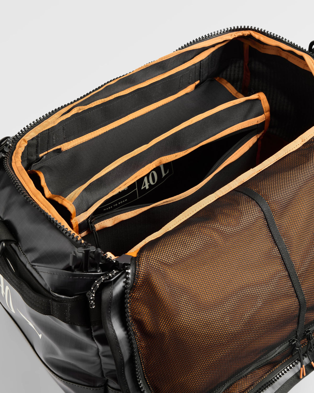 Roamer 40L Duffel Bag - Phantom Black - Flatlay
