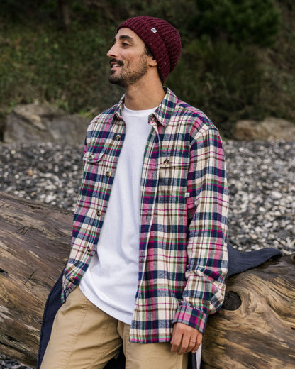 Rustic Cotton Heavyweight Overshirt - Off White Check - Lifestyle