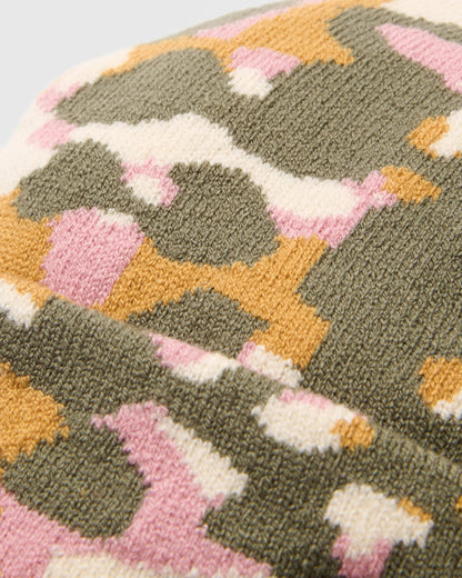 Amber Knit Beanie - Powder Camo Dusty Olive - Flatlay