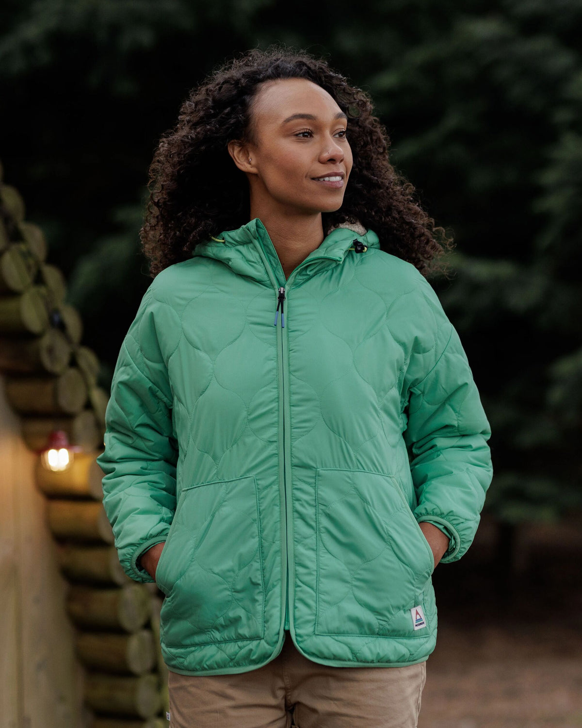 Earthy Sherpa Lined Insulated Jacket - Green Spruce - Lifestyle