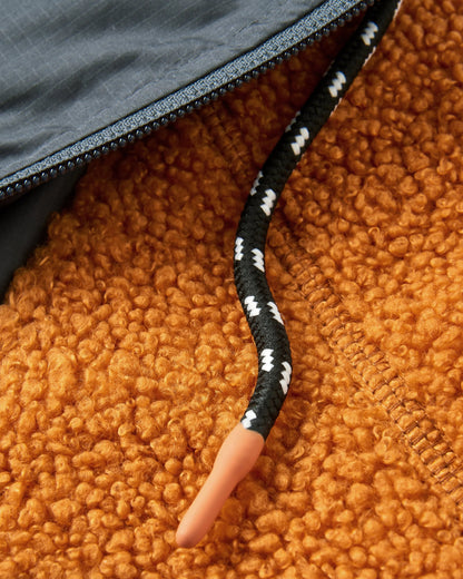 Woodland Polar-lined Sherpa Fleece - Retro Orange - Flatlay
