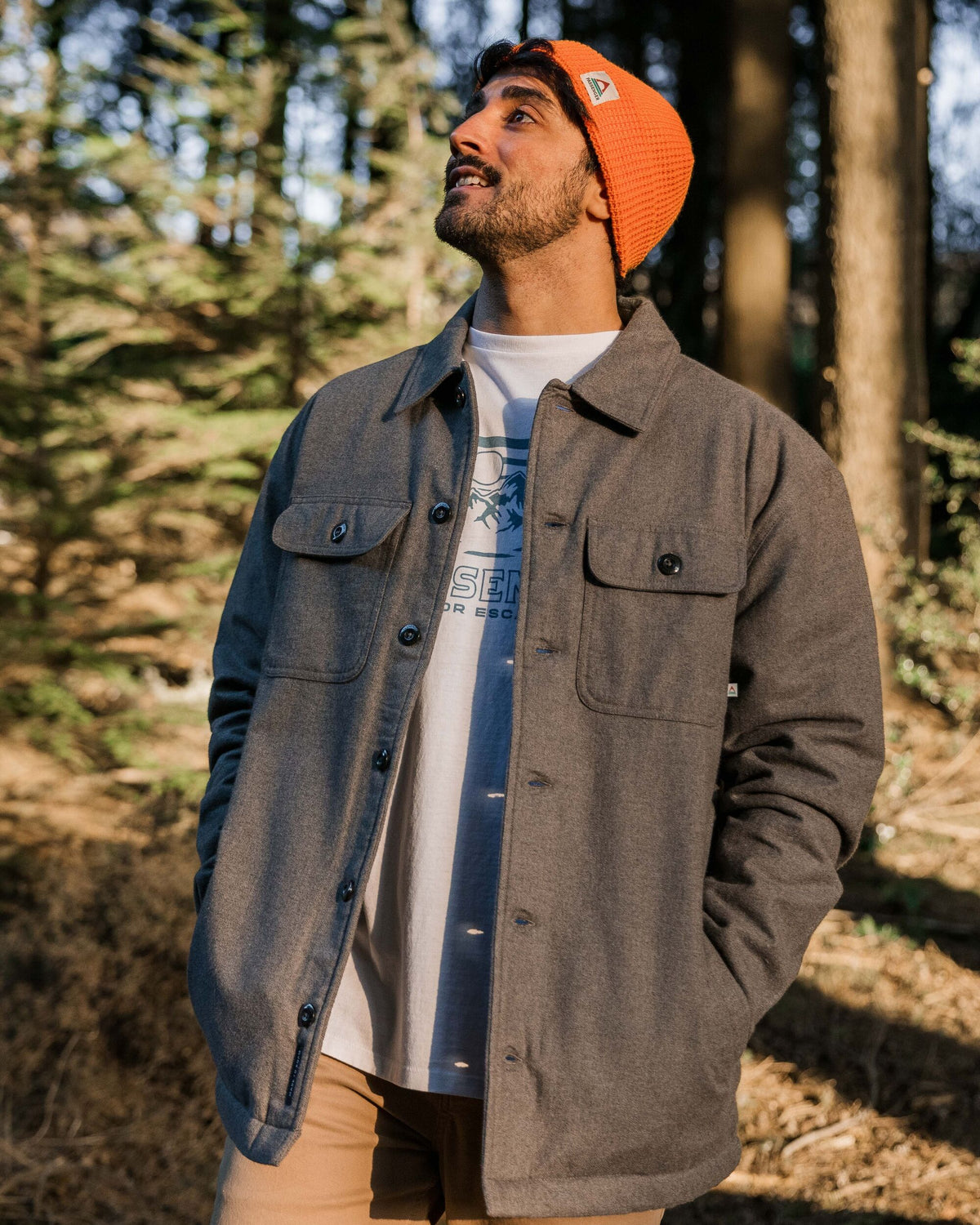 Freestyle Sherpa-Lined Overshirt - Grey Marl - Lifestyle