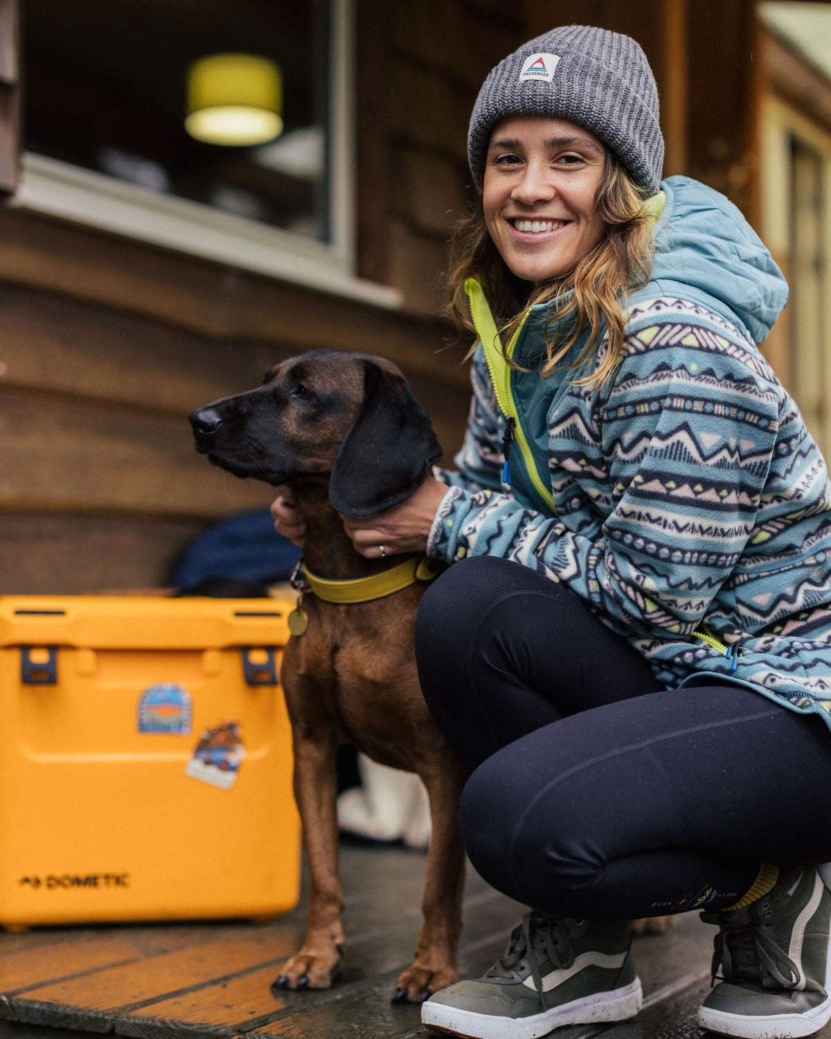 Juana Polar Hooded Fleece - Mountain Geo Arctic - Lifestyle