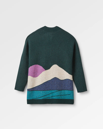 Vista Knitted Cardigan - Rain Forest - Flatlay