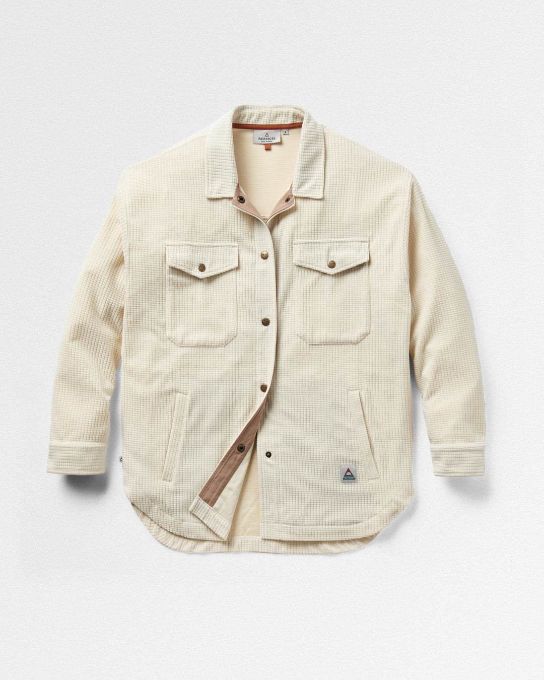Iguazu Grid Polar Fleece Shirt - Birch - Flatlay
