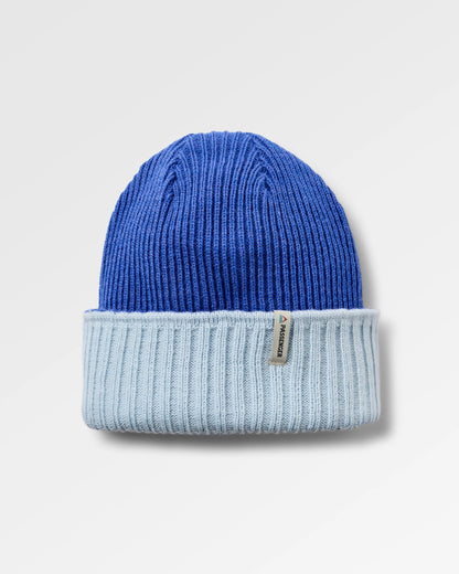 Outlook Reversible Beanie - Ice Blue / Electric Blue - Flatlay