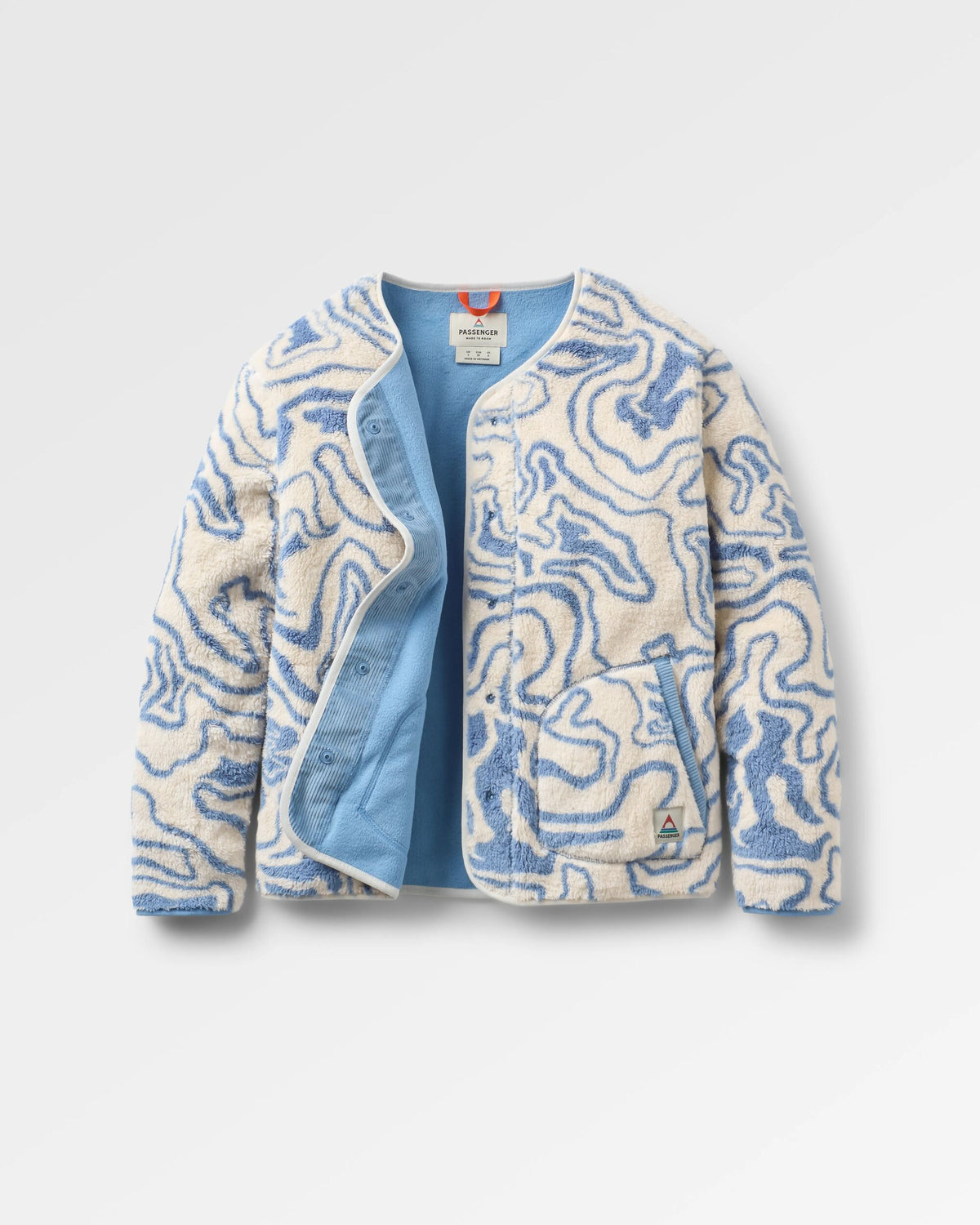 Iris Collarless Fleece - Strata Swirl Birch - Flatlay