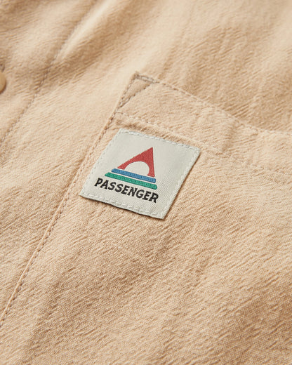 Arica Textured Cotton Shirt - Stone - Flatlay