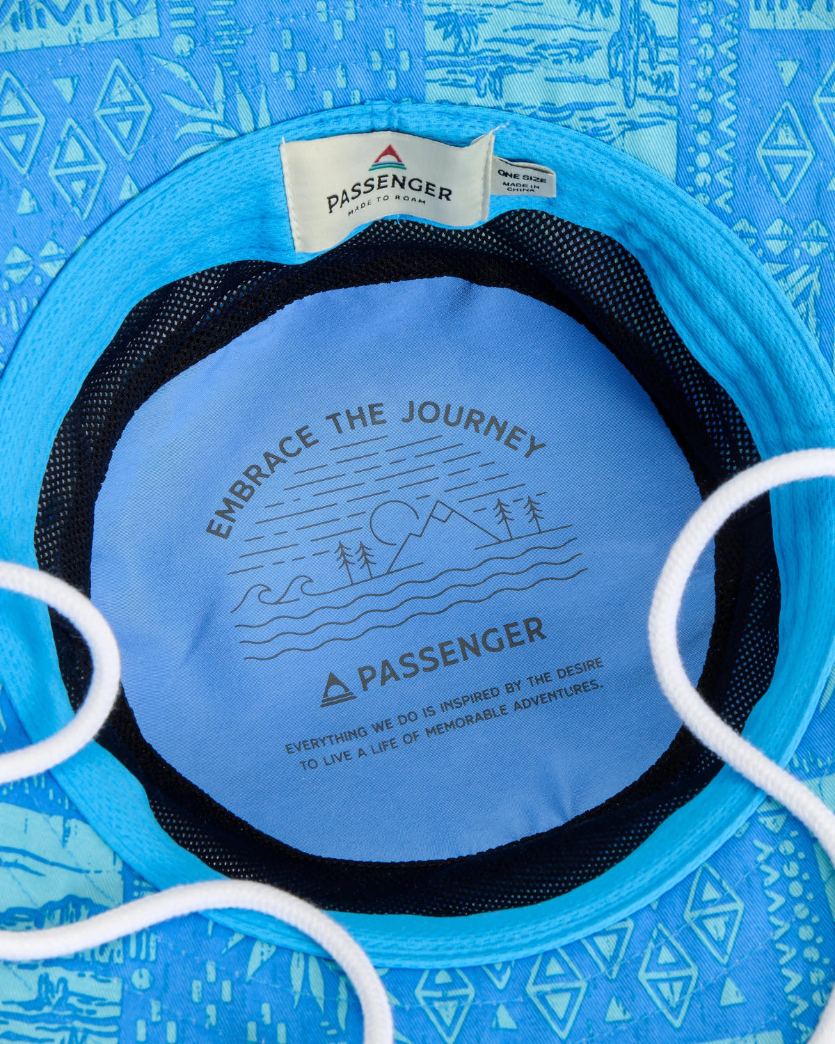 Shaded Bucket Hat - Patchwork Marine Blue - Flatlay
