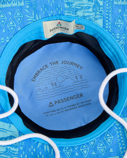 Shaded Bucket Hat - Patchwork Marine Blue - Flatlay