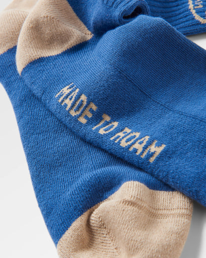 Rambler Midweight Crew Socks - Moonlight Blue - Flatlay
