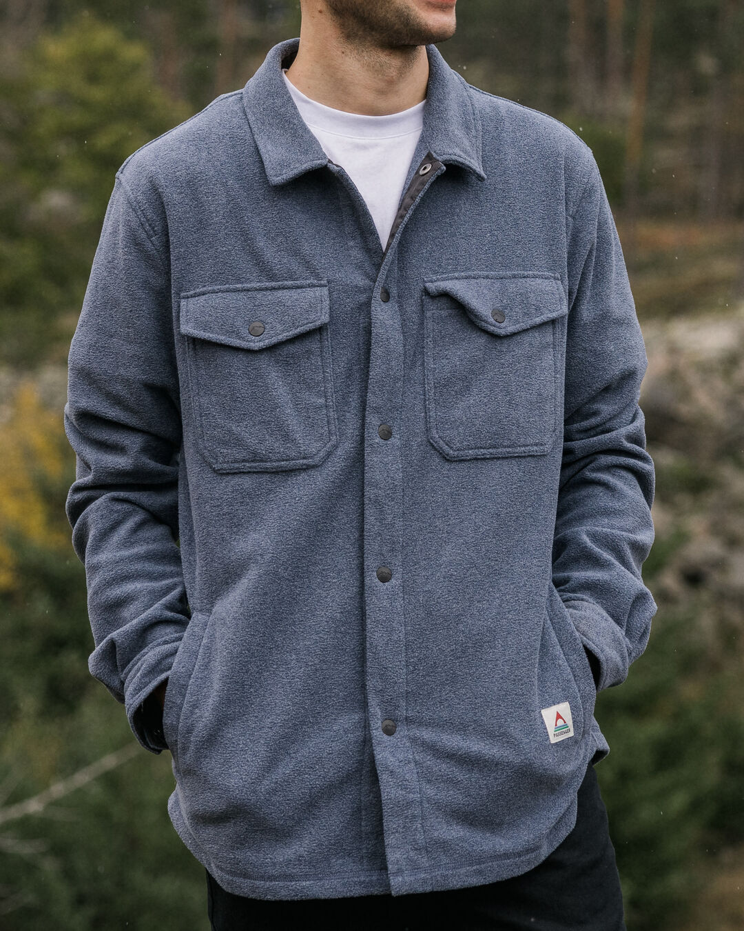 Maple Polar Fleece Shirt - Navy Marl - Lifestyle