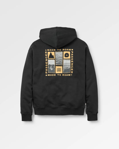 Snapshot Cotton Relaxed Fit Hoodie - Black - Flatlay