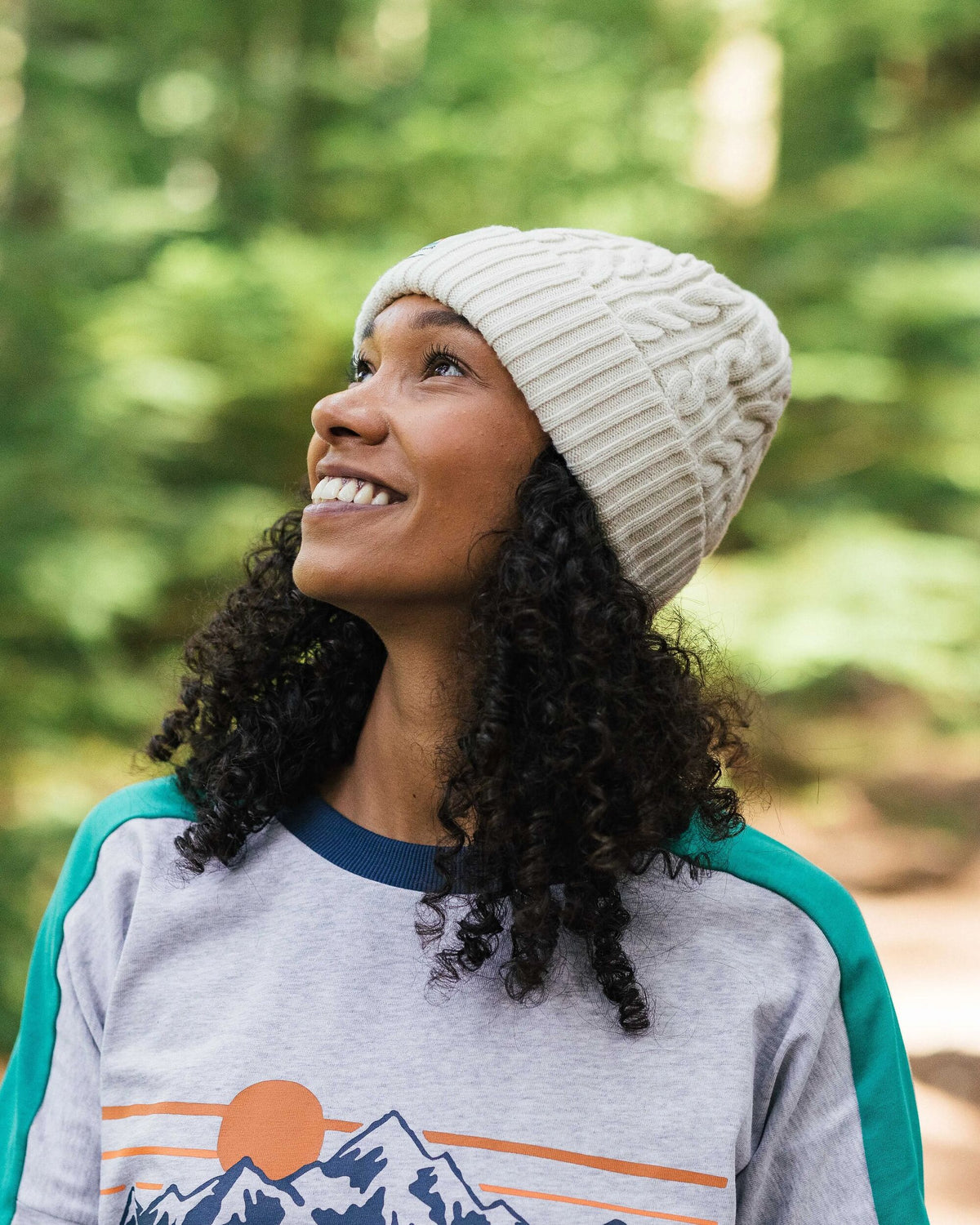 Fireside Cable Knit Beanie - Birch - Lifestyle - Female