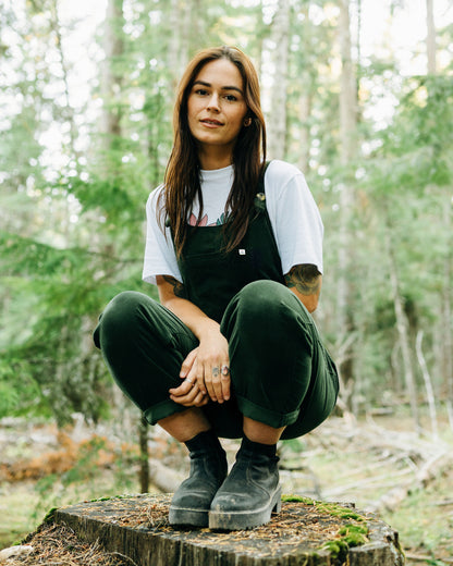 Meadows Cotton Cord Dungarees - Fir Tree - Lifestyle